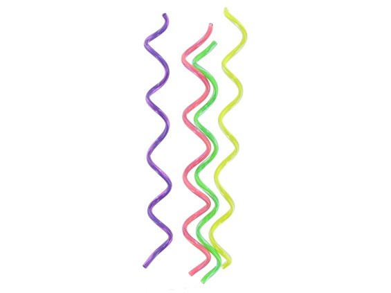 PVC Pet Twisty Curly Straws Wavy Shape Straws Wiggle Straws Fancy Straw