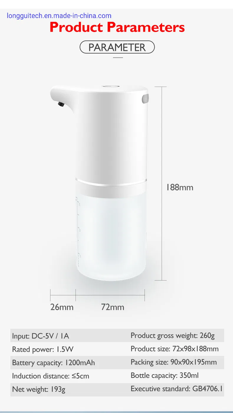 Touchless Automatic Hand Sanitizer Dispenser with Infrared Sensor