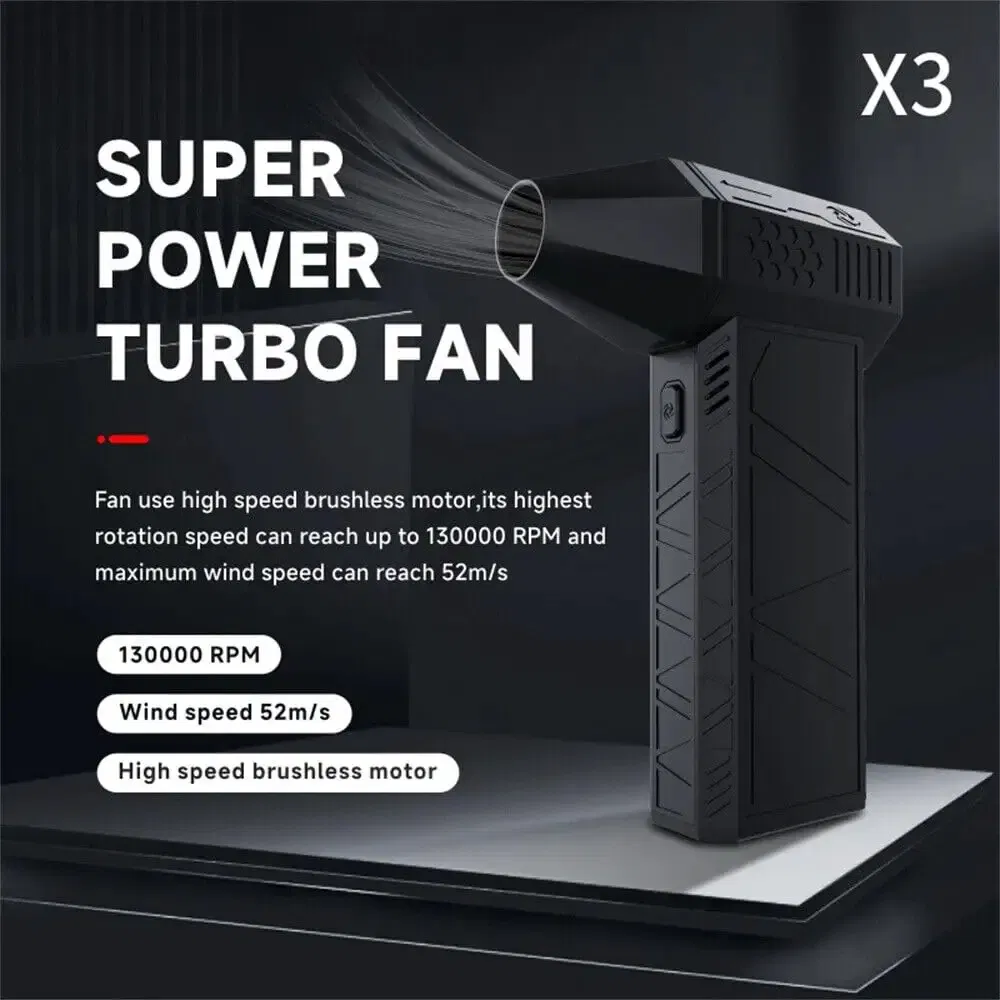 Electric Turbo Fan Portable Mini Turbo Fan Vertical Small Wind Turbine for Car Mini Turbine Jet Fan