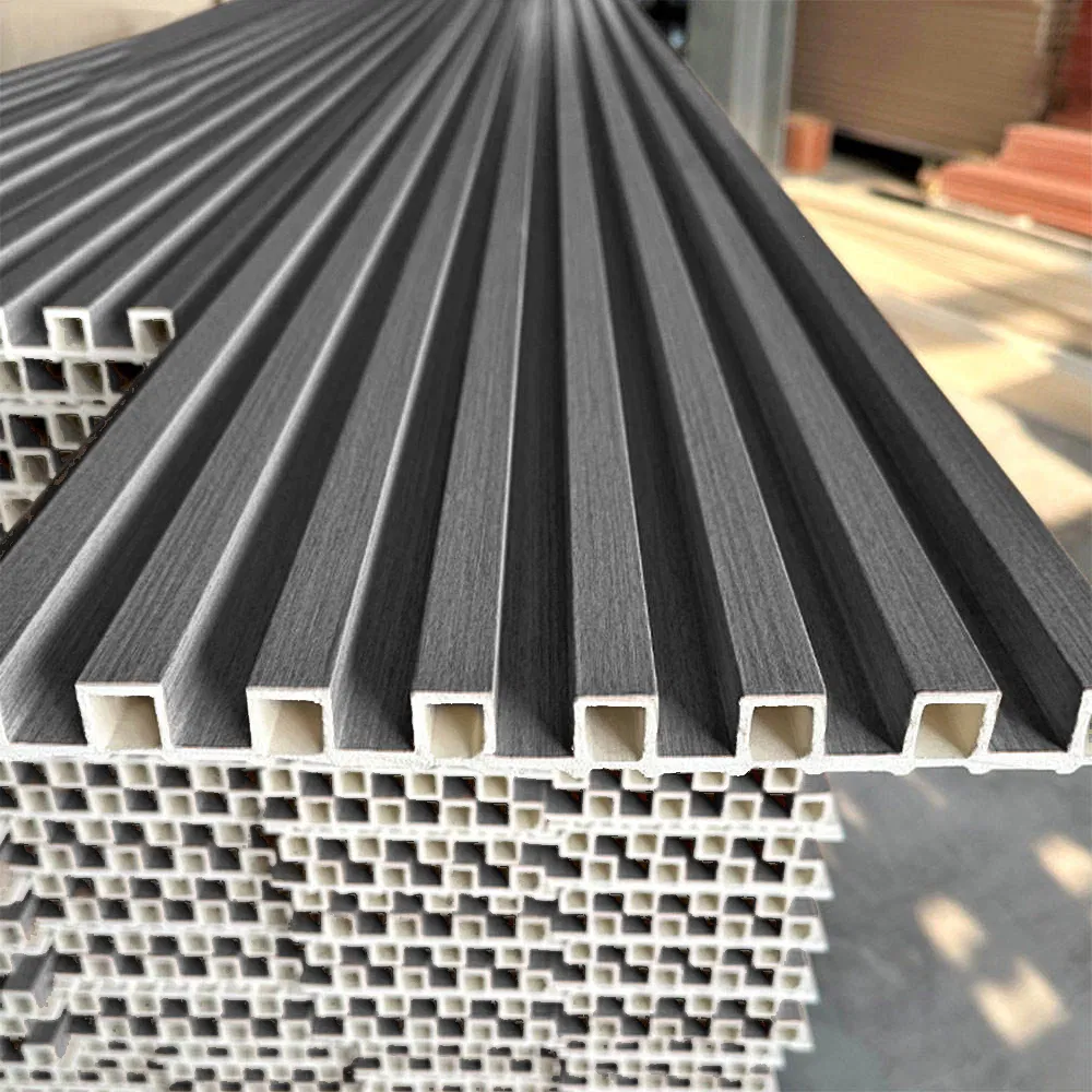 Elegant Indoor Slatted Wood Grilles WPC Wall Panel for Interior Design