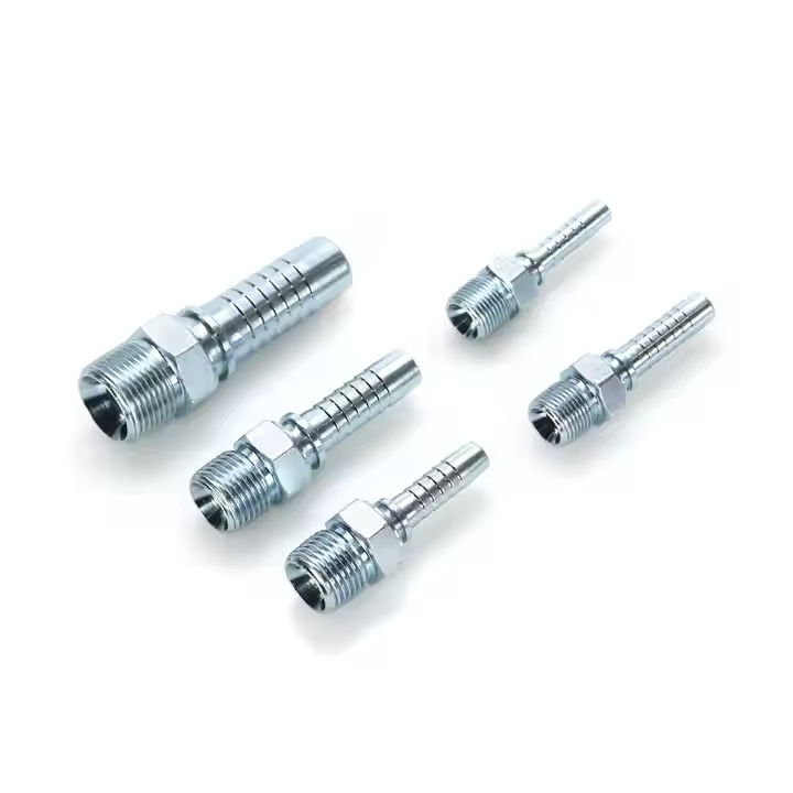 Versatile Hydraulic Pipe Fitting with Silver Zinc Plated Finish