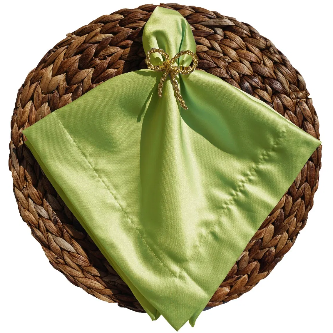 High-Quality Capri Kiwi Pure Satin for Napkin Cloths and Table Cloth for Luxe Events