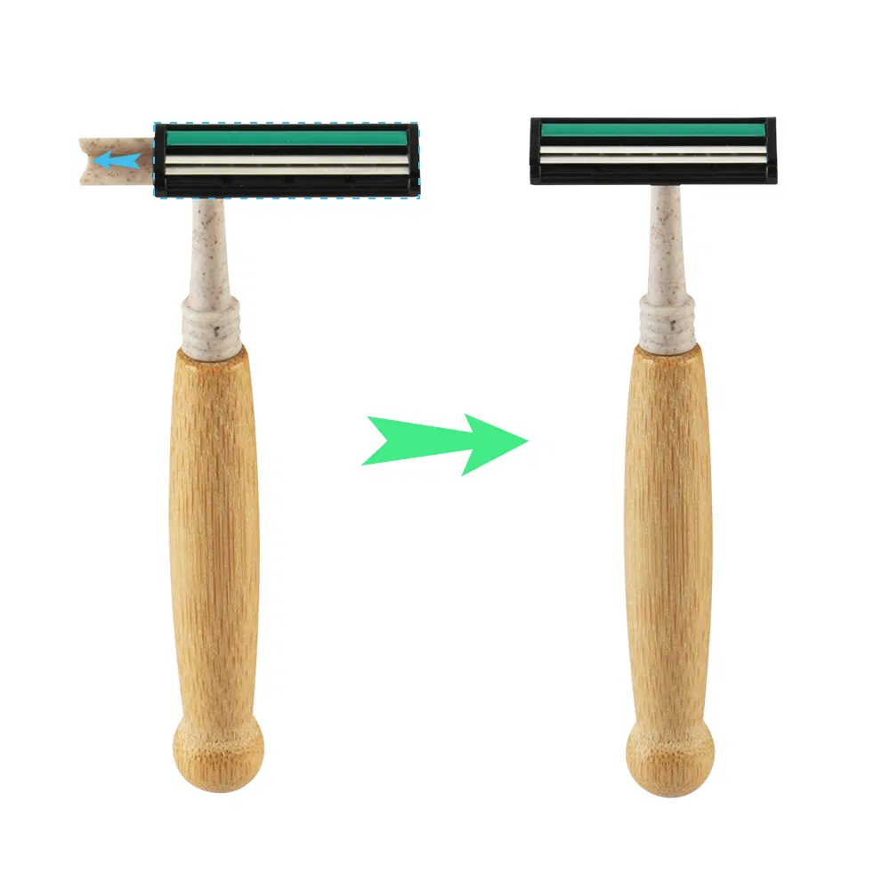 Wheat Straw Twin Blade Razor Disposable Bamboo Handle Hotel Razor Eco Friendly Shaving Razor