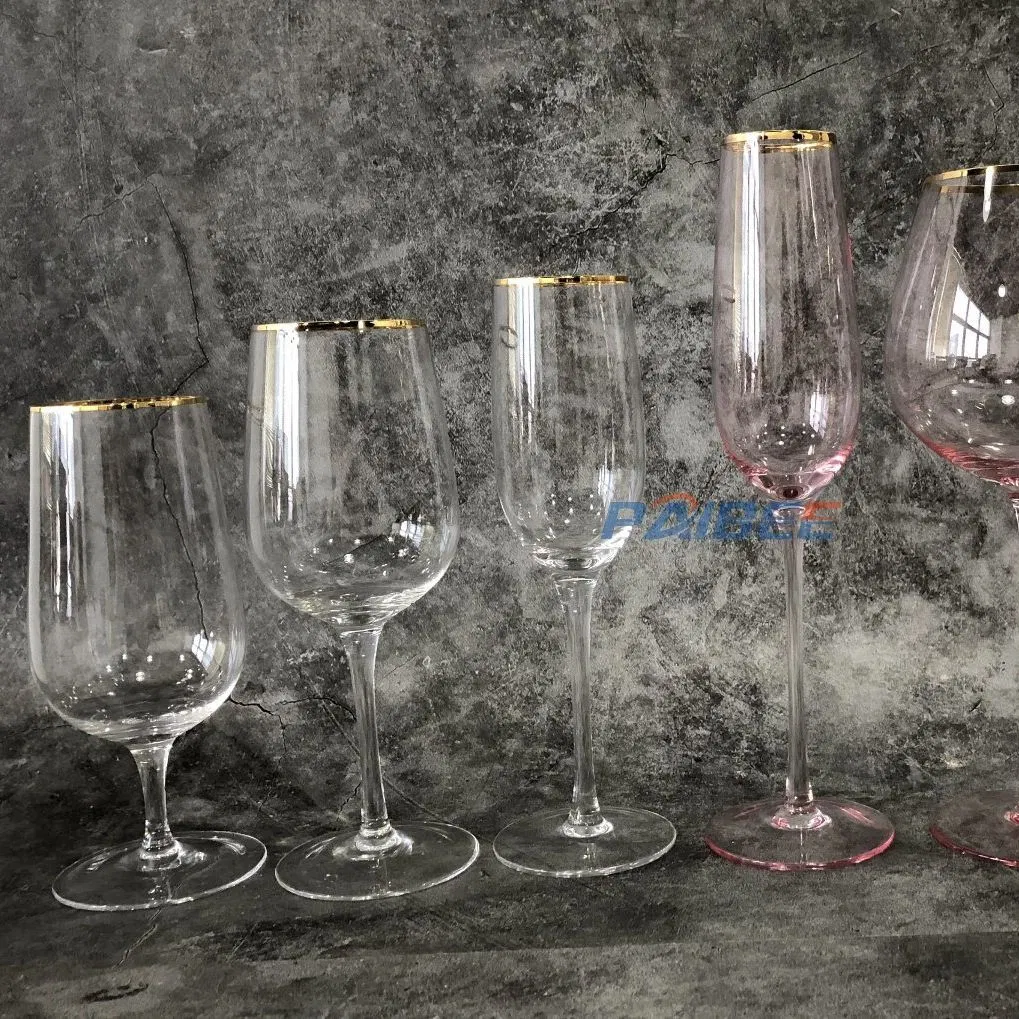 Paibee Champagne Glasses Wine Glasses Pink Smoky Grey Glassware Wedding Tableware