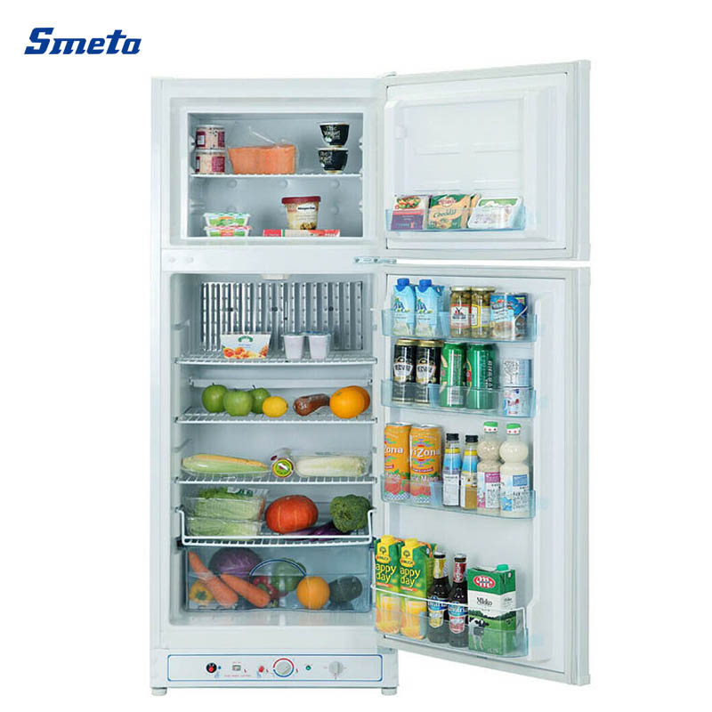Kitchen Campervant Restaurant Top Freezer Double Door Home Fridge Freezer 170L 225L 280L High Quality AC 220V DC12V LPG Gas Operated Fridge for Sale