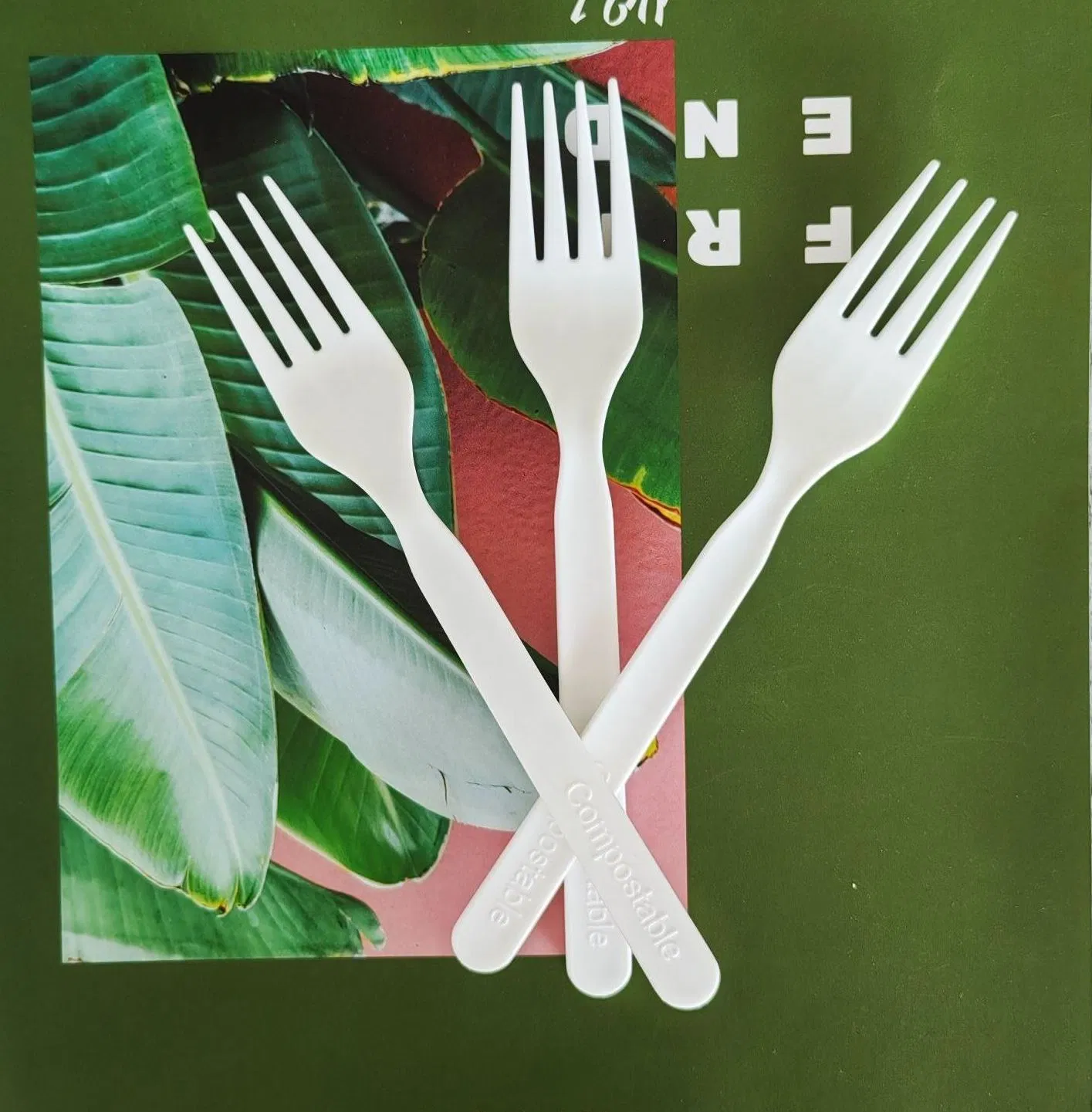 7" Disposable Cpla 7" Cutlery Plant Based Compostable Forks Biodegradable Cutlery Kit