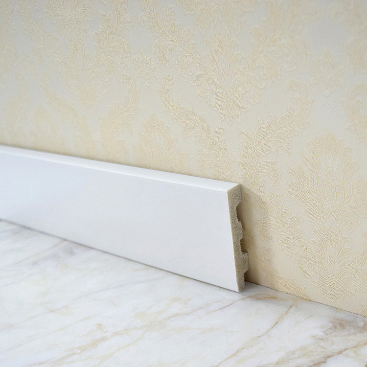 6cm Width White Baseboards Eco Friendly Skirting