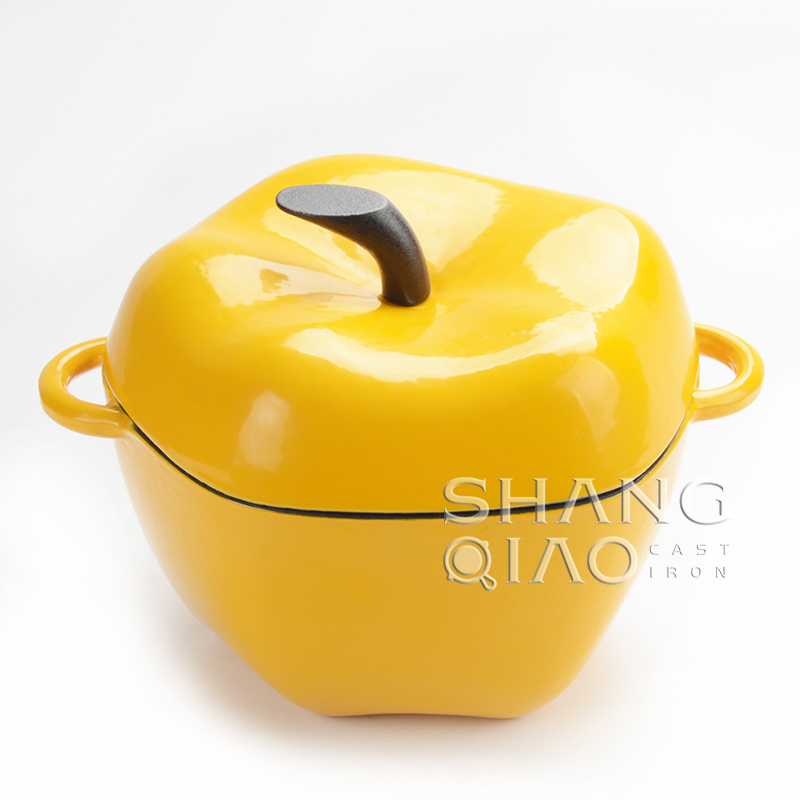 Кастрюля-кокот в форме перца, чугунная эмалированная