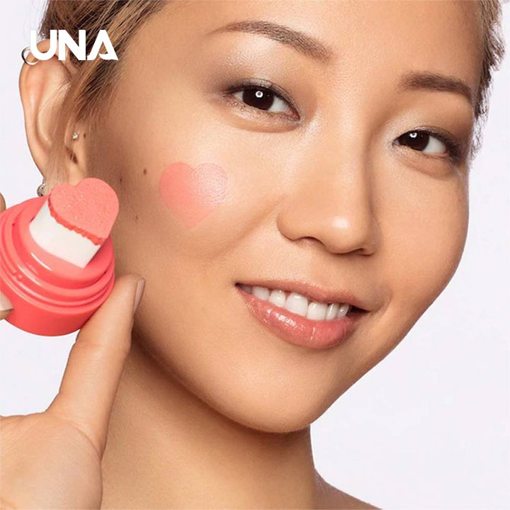 Custom Logo Face Cheek Makeup Private Label Vegan Natural Shape Blusher Heart Stamp Blush