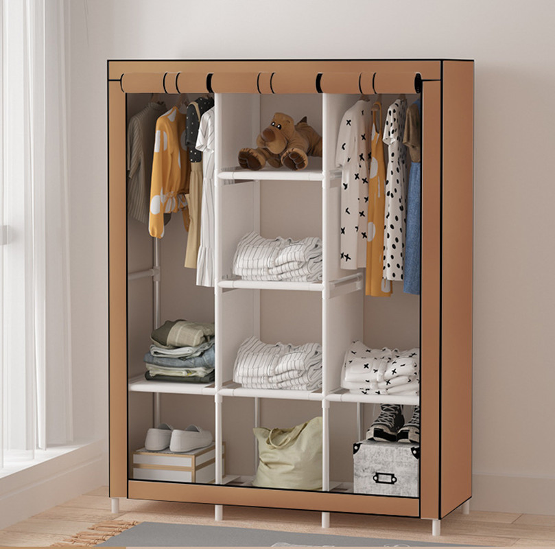 Modern Furniture Cheap Simple Cloth Fabric Folding Shoe Rack Cloth Wardrobe