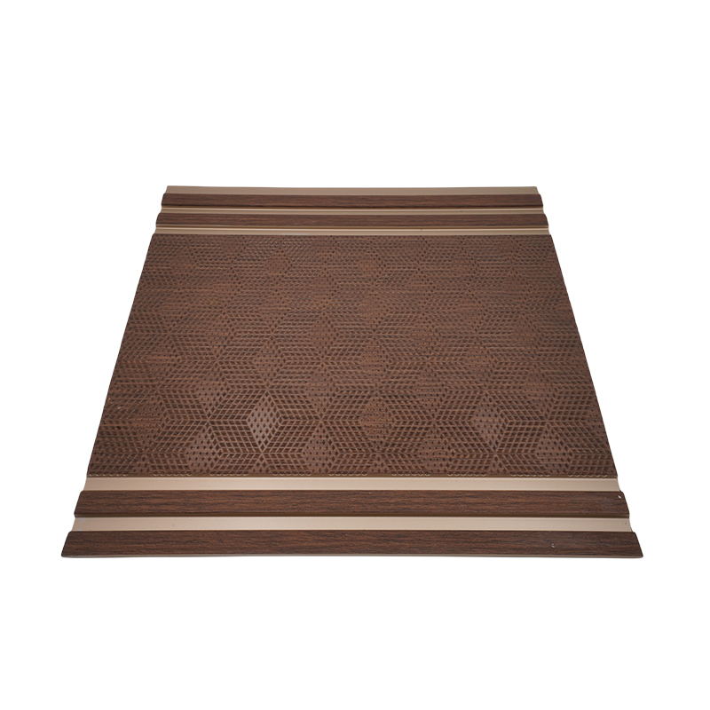 3D Fluted Fabric Pattern Leathe PS Decoration WPC Foam Wall Panels for House