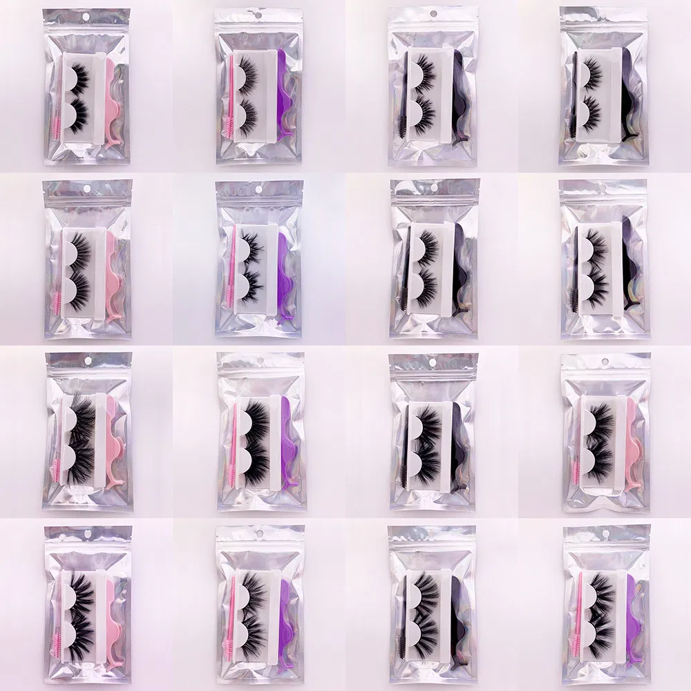 Wholesale Faux Mink Lashes with Eyelash Brush and Tweezers