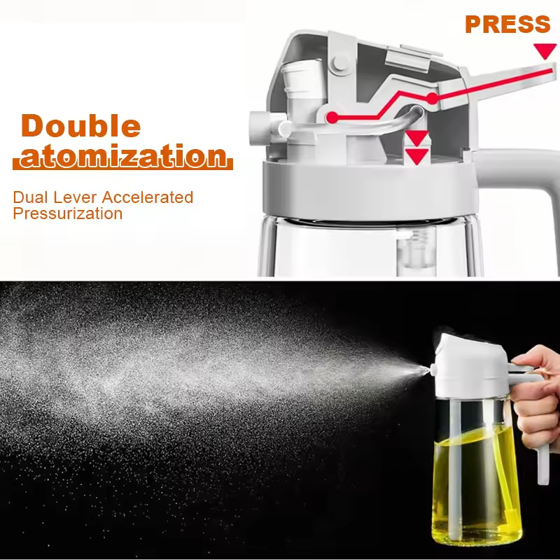 Wholesale Oil Dispenser 2 in 1 Spray Bottle 16oz/470ml Glass Olive Oil Sprayer for Kitchen Cooking Truffle Oil Sprayer