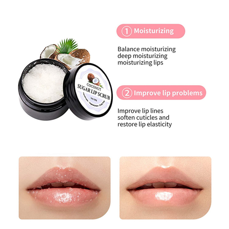 OEM Cleansing Nourishing Lip Skin Care Coconut Fruity Sugar Lip Scrub