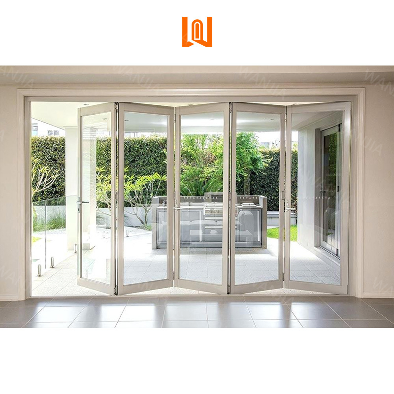 Factory Direct Wholesale Bulk Vinyl Plastic Bifold Exterior Patio Folding Glass Doors