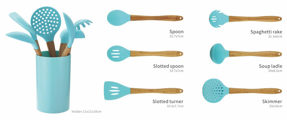 Silicone Cooking Utensils Set Heat Resistant Kitchen Utensils