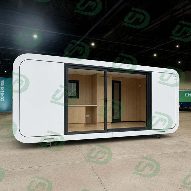 Apple Houses One Bedroom Kitchen and Bathroom Capsule Cabin Camp Pod House