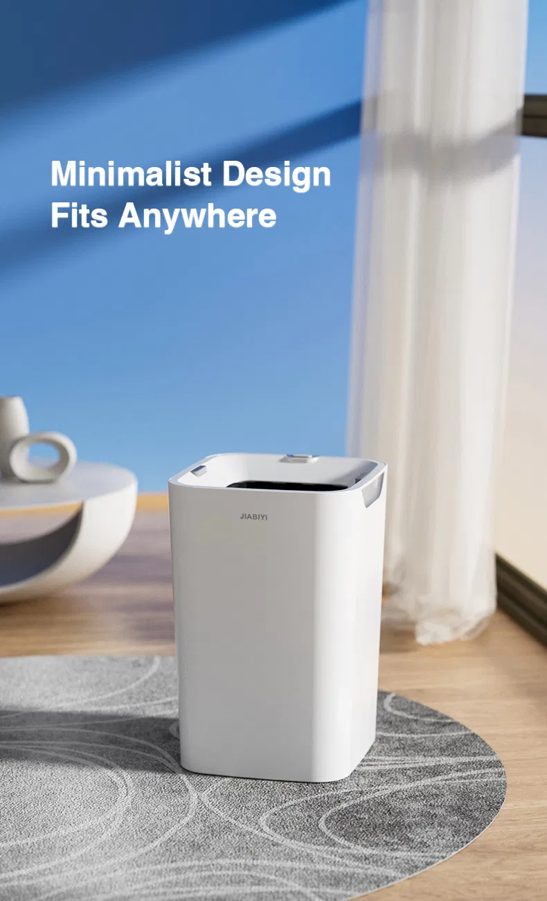 White Smart Automatic Trash Bin Dustbin for Home Use with Charging Function