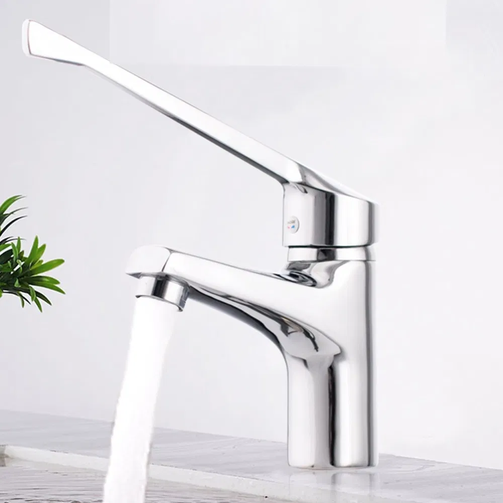 Faucet with Extended Medical Handle Hotel Kitchen Stove Elbow Type