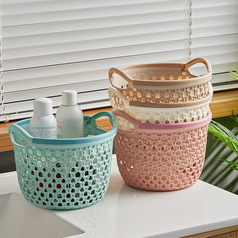 Factory Price Imitation Rattan Woven Household Bathroom Hand-Held Laundry Basket