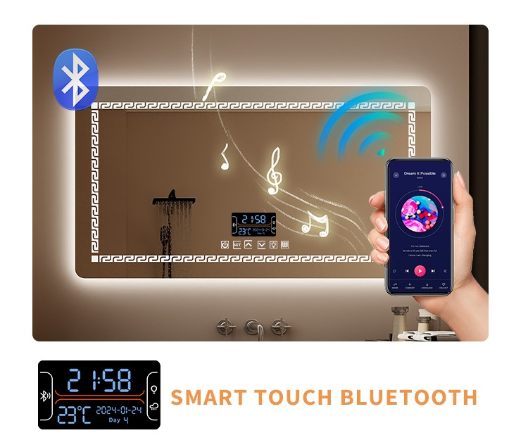 Hotel LED Smart Mirror, High Quality Waterproof LED Bathroom Mirror Vm1007