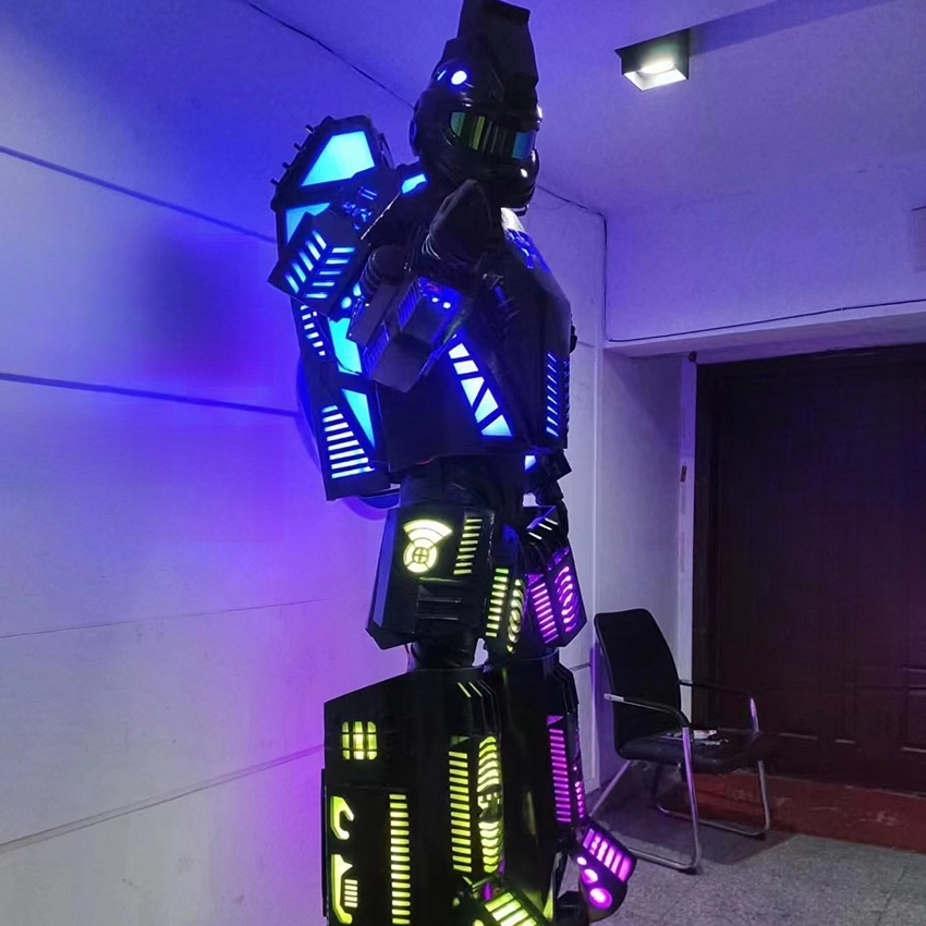 Digital Screen LED Walker Robot Suit LED Party LED Robot Costume Adult Stage Clothes Luminous Costume for Dance Performance Wear