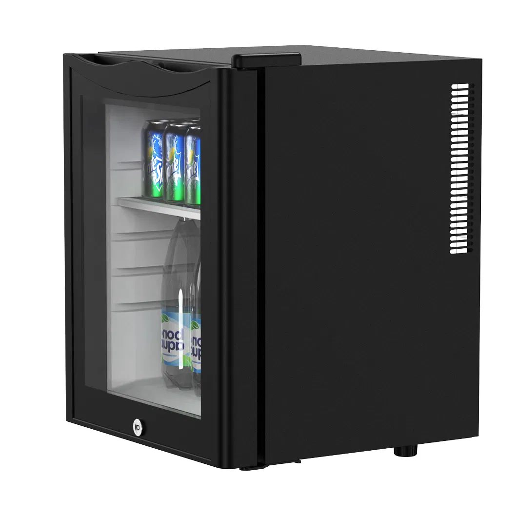 25L Mini Fridge Compact Double Layered Glass Door Refrigerator Portable Noise Free Bar Hotel Small Space