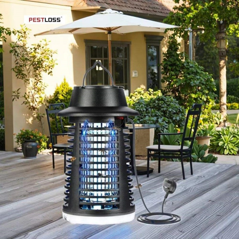 Solar Powered Bug Zapper Outdoor Waterproof Mosquito Killer Lamp Electric Fly Swatter Insect Trap Light UV Repellent
