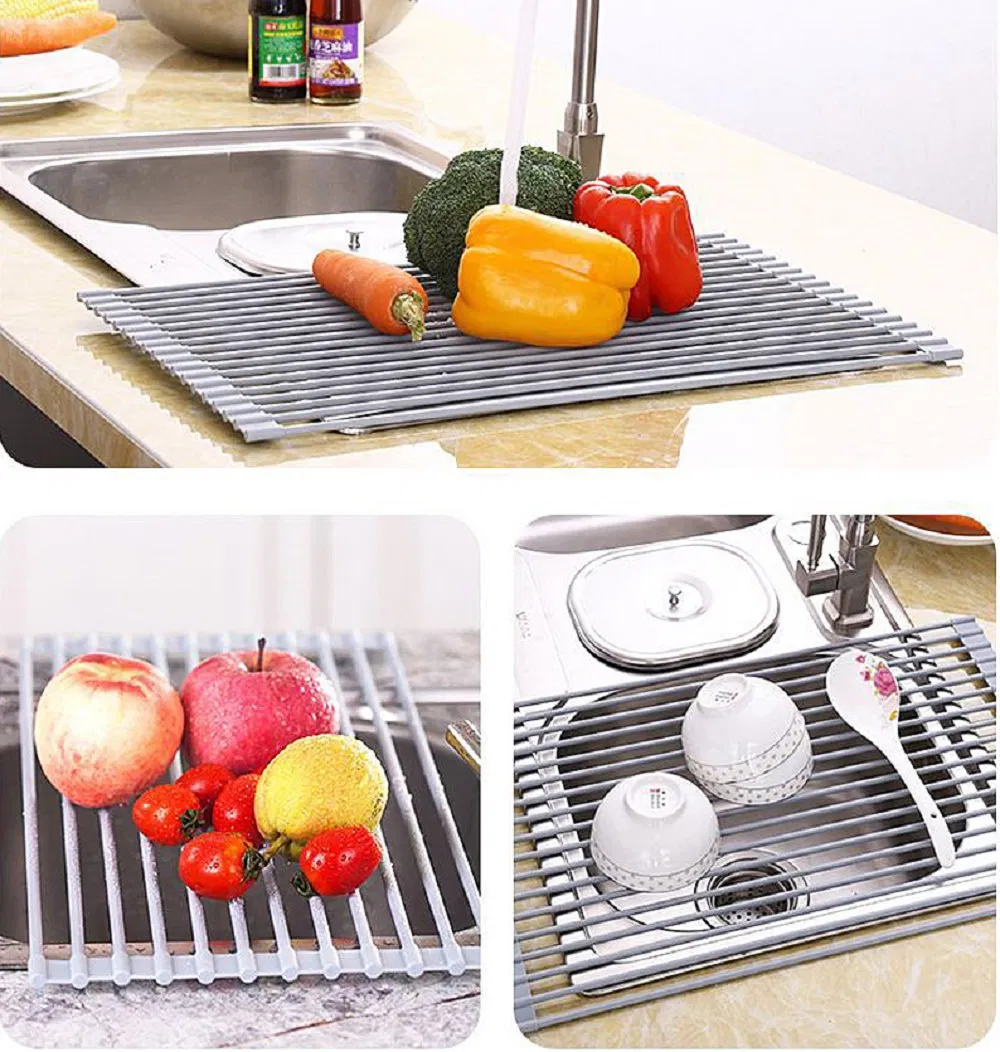 Складная сушилка для посуды с силиконовым покрытием