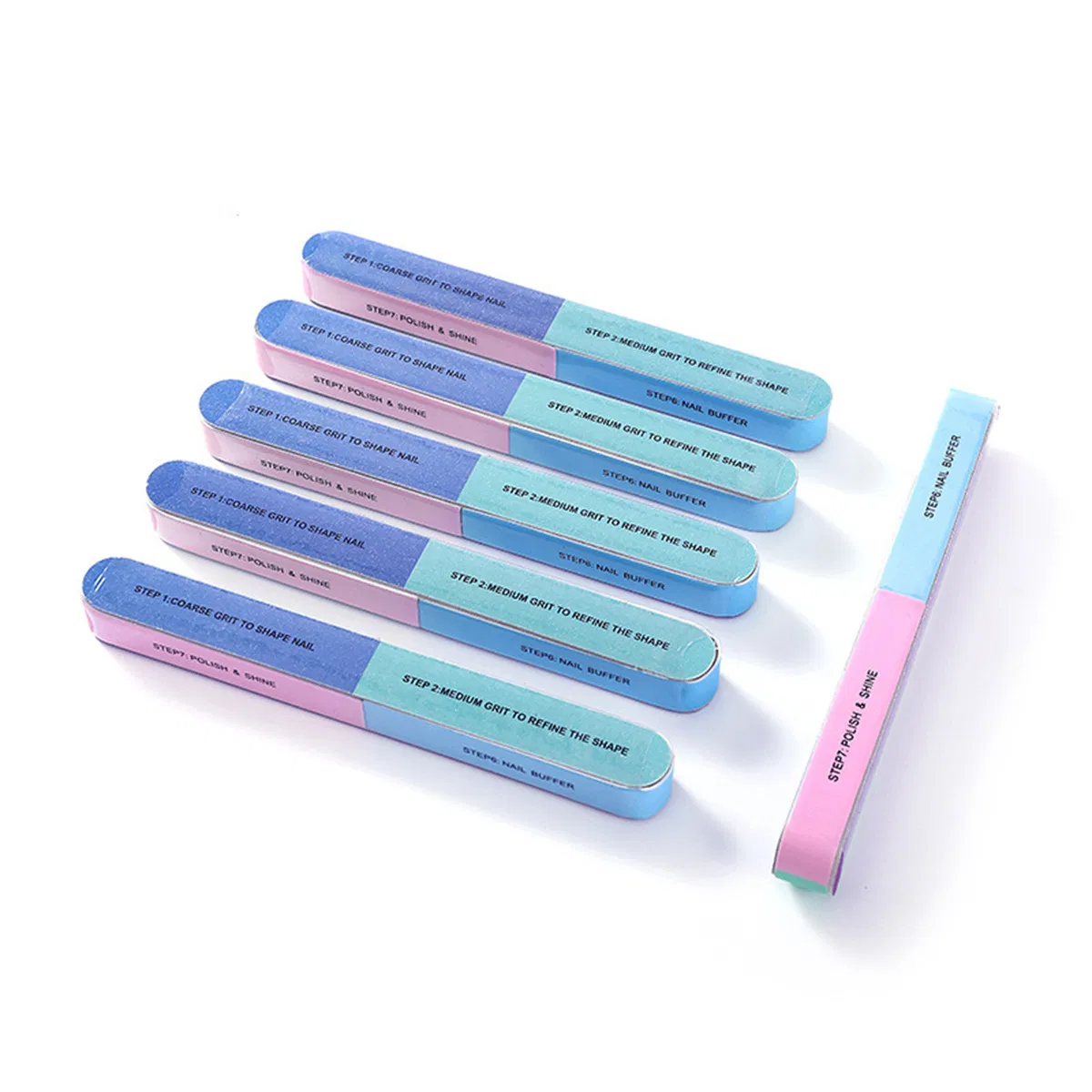 Wholesale 7 Sides Colorful Nail Buffer Block Nail File 7 Sides Sponge Nail Buffer Polishing Sanding Block for Nail Tools