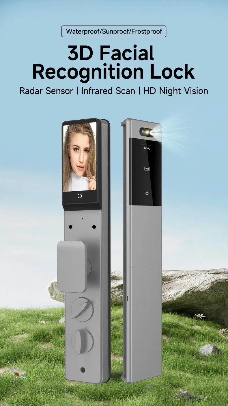Intelligent Israel Waterproof Door Lock Tuya APP Smart Lock Fingerprint Face Recognition Door Lock