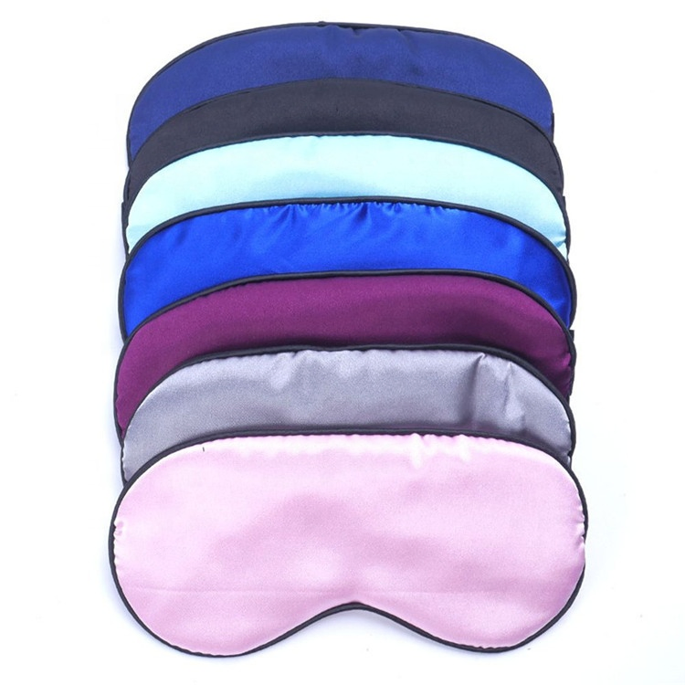 Hot Sale Custom Logo Printed 100% Light Blocking Silk Sleep Eye Mask