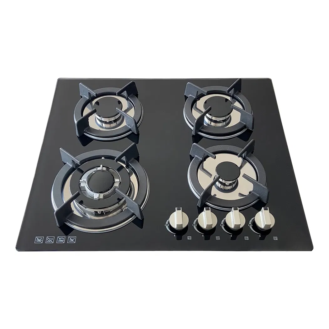 Factory 2 Burner Gas Cooker for Kitchen Cooking Range Tempered Glass Built-in Gas Stove