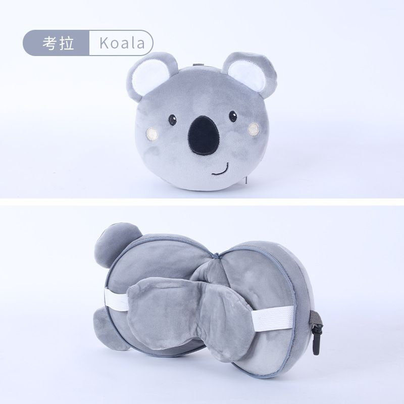 Foldable Round Zipper Animal Nap Rest Travel Cartoon Eye Mask
