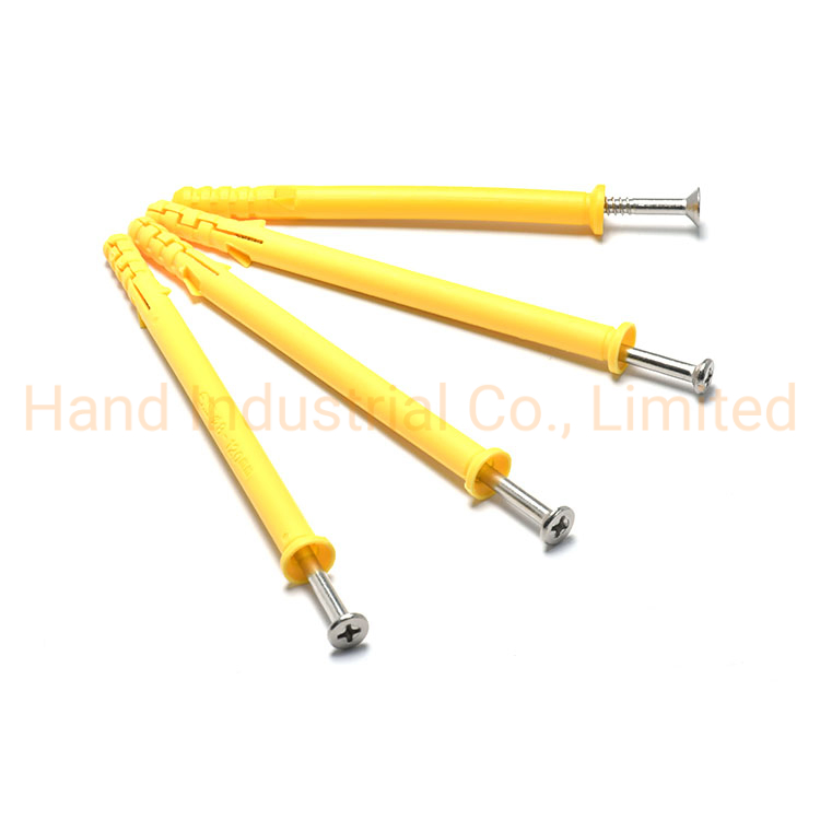 M6 M8 M10 Phillips Steel Csk Head Plaster Plastic Expansion Pipe Anchor Bolt Nylon Hammer Drive Expansion Anchor Screw for Wall