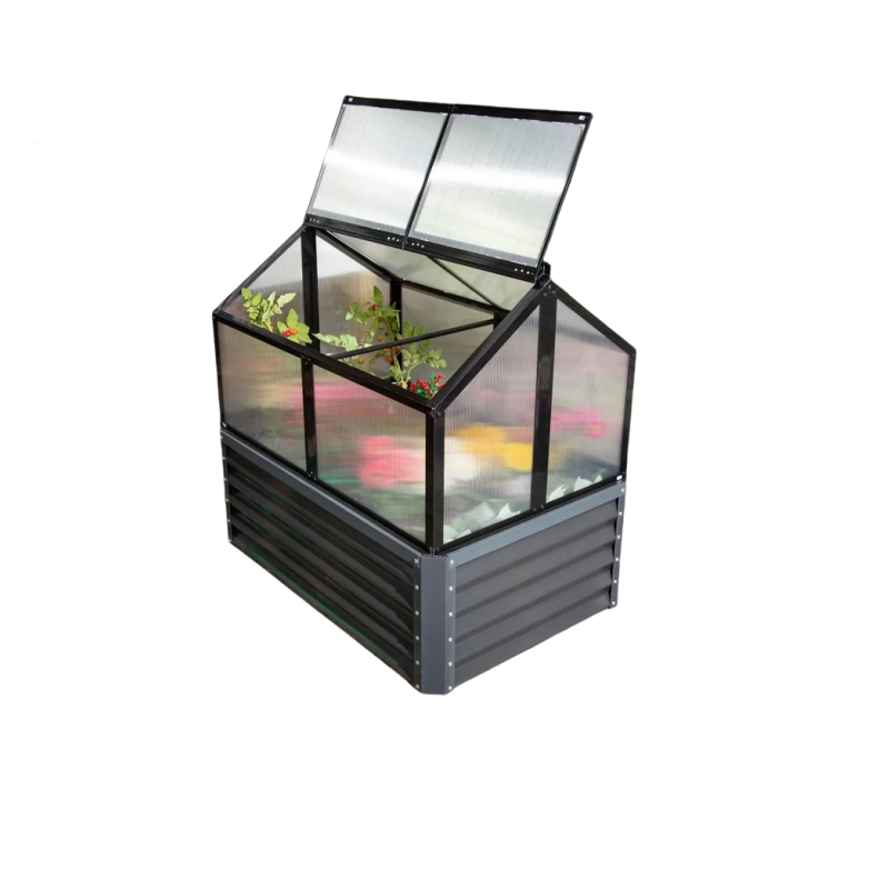 Грядка садовая Зеленый домик с теплицей на крыше