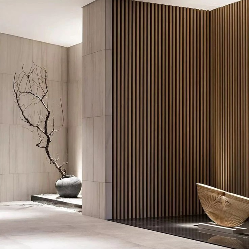 Waterproof Wooden Plastic Composite Interior Premium Interior Wall Cladding WPC Wall Panel with 3D Wood-Grain Fluted Design