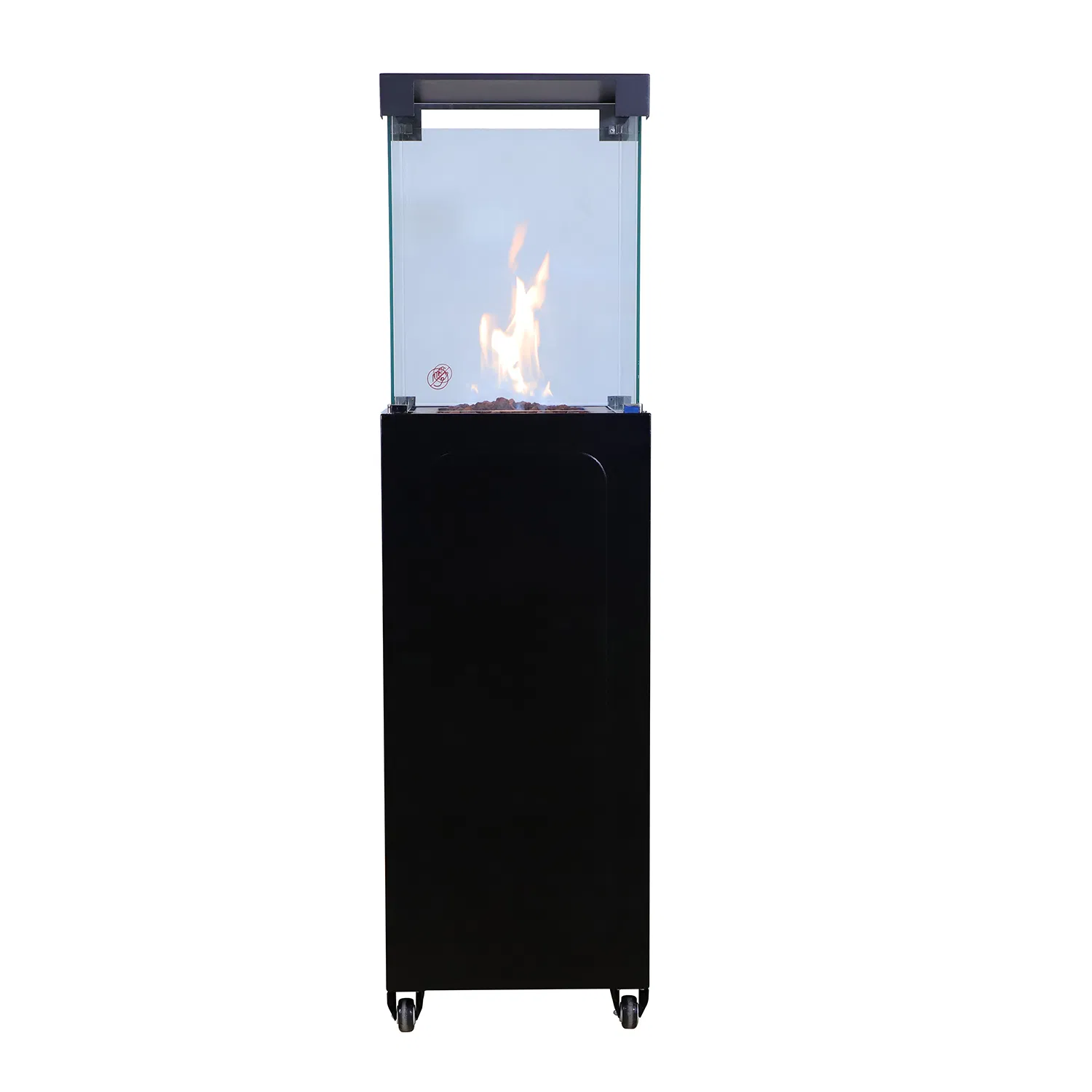 Indoor Gas Fireplace with Black Powder Coating Column 400 Mkii