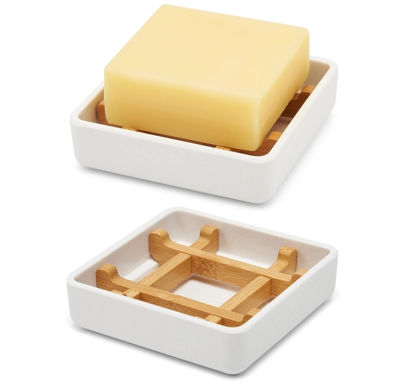 Neutral Shade Single Ceramic Soap Dish Tidy Style Cabinet Bathroom Accessories