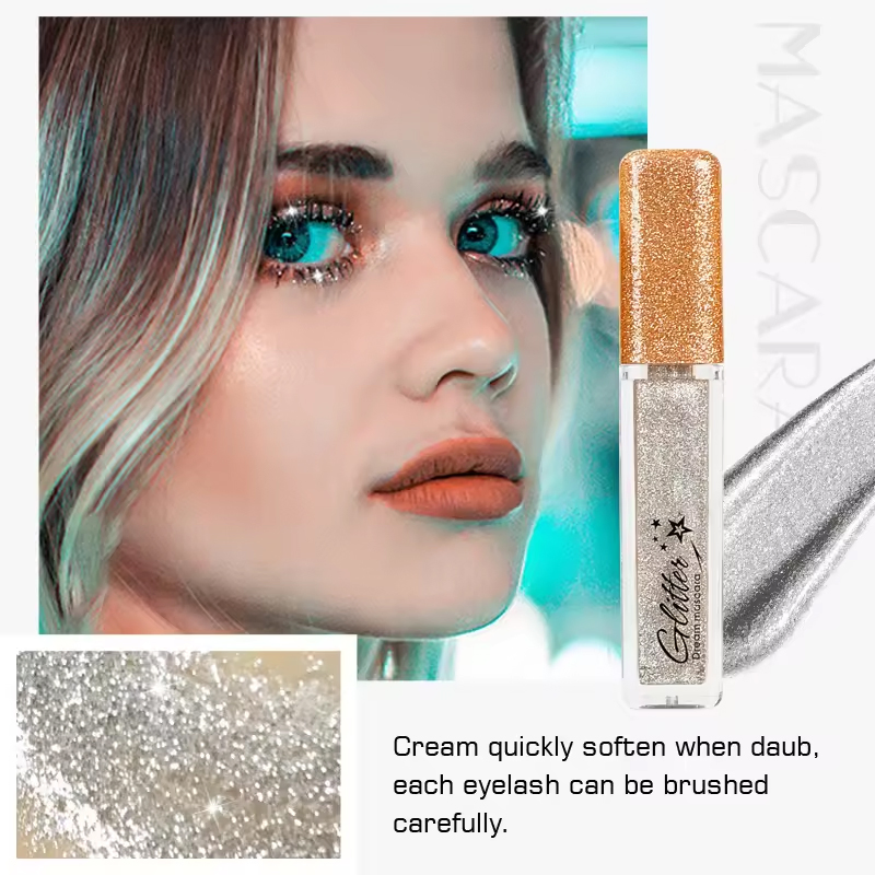 Ditong Customized Logo Long Lasting Mascara Waterproof Shimmer Liquid Glitter Mascara
