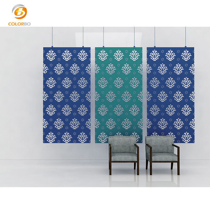 2400*600 mm Eco Protection Acoustic Padded Panel Customized PET Movable Screen with Factory Price