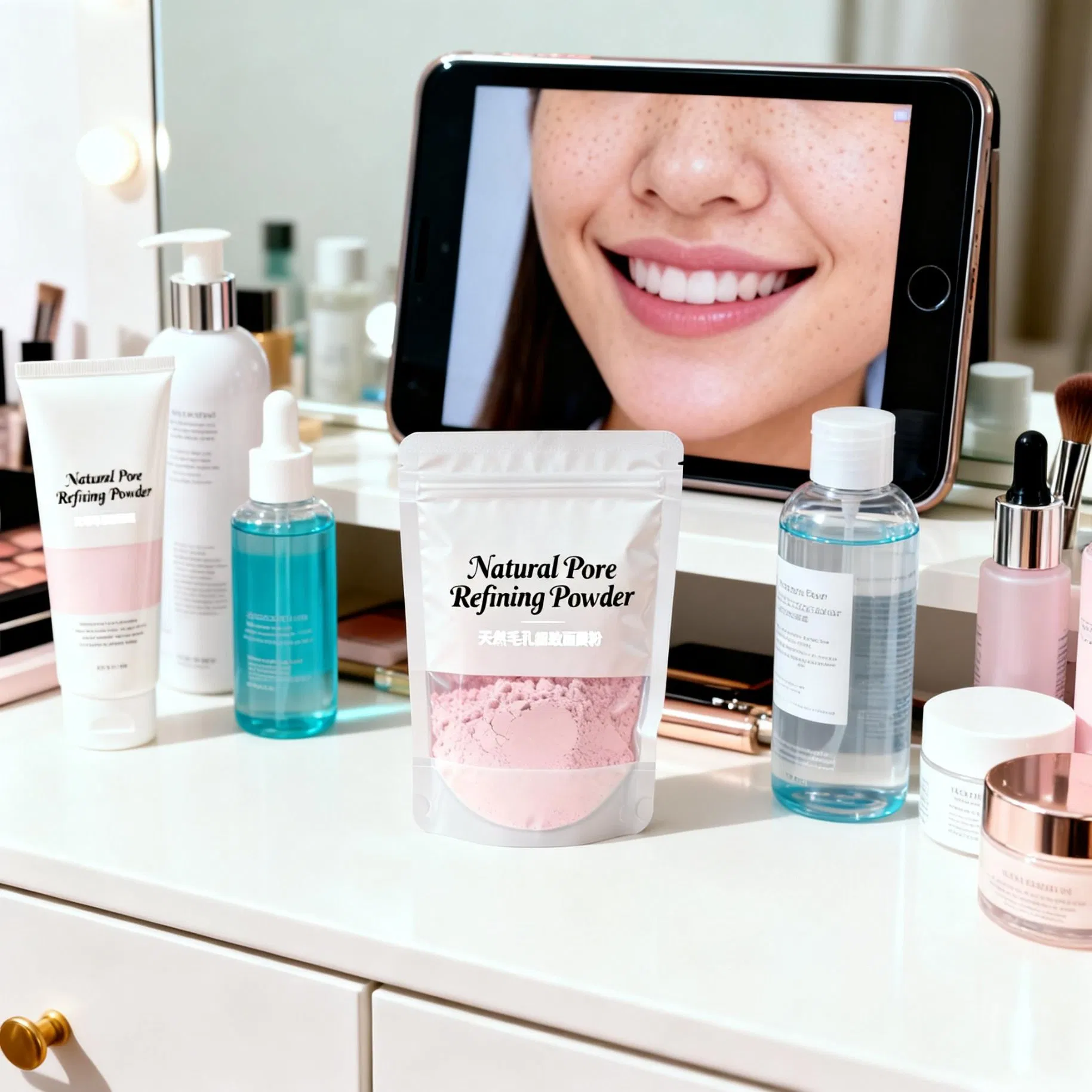 Organic Skin-Lightening Camellia Sinensis Leaf Extract and Xanthan Gum Face Mask for Hyperpigmentation and Clarity