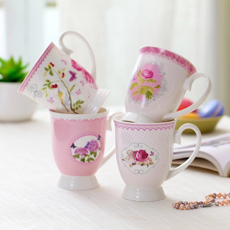Manufacturer Wholesale Competitive Price Royal Rose Personalized High Quality Porcelain Mug with Flower Design