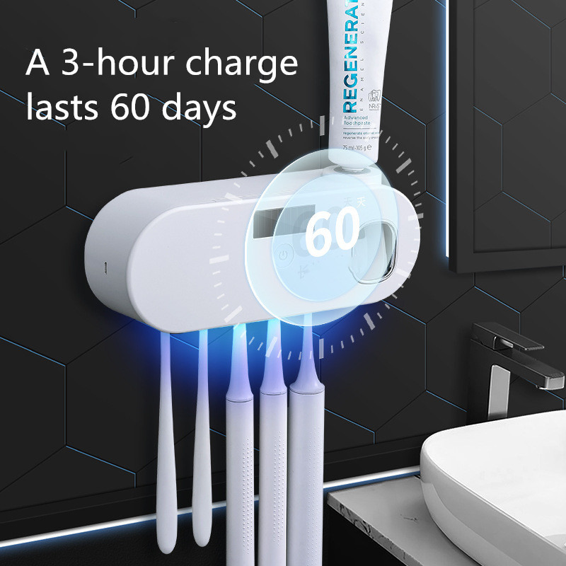 OEM Multifunctional Bathroom Disinfection Antibacterial Toothbrush Sterilizer Travel Portable Smart Toothbrush Holder