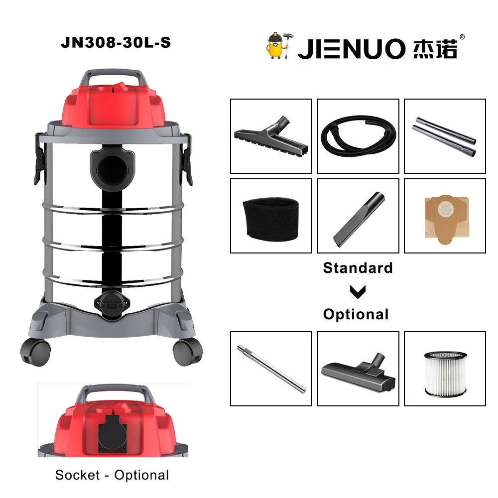 Hot Selling 30L Stainless Wet Dry 1400W Vacuum Cleaner for Home