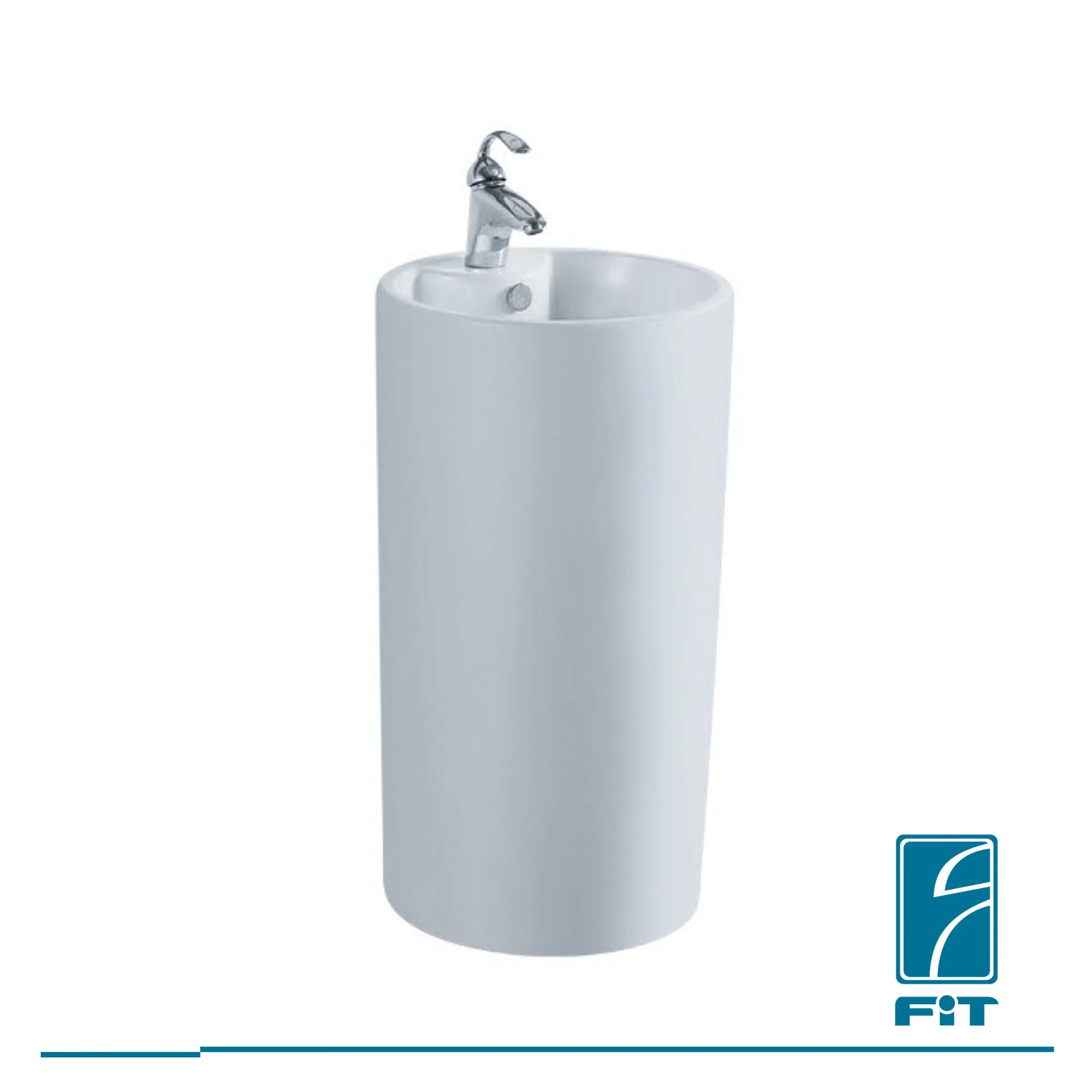 Floor Standing Square Basin Ceramic Pedestal Bathroom Hand Wash Basin