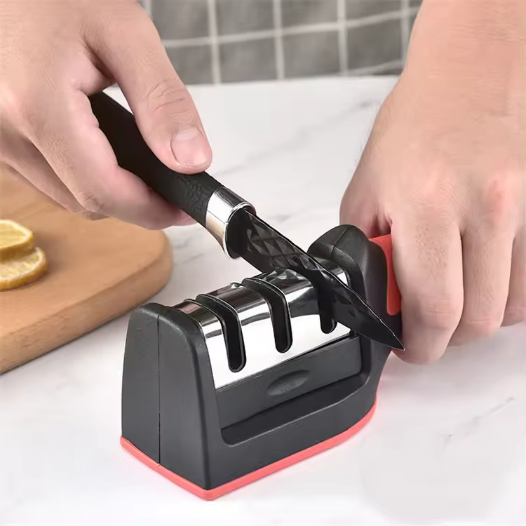 Professional Sharpening Tool Fast Sharpening Knife Scissors Tool Three-Stage Manual Household Knife Sharpener