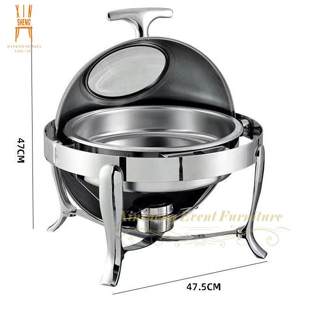 Best Selling Round Gold Silver Stainless Steel Food Warmer for Food Soup Use Hotel Restaurant