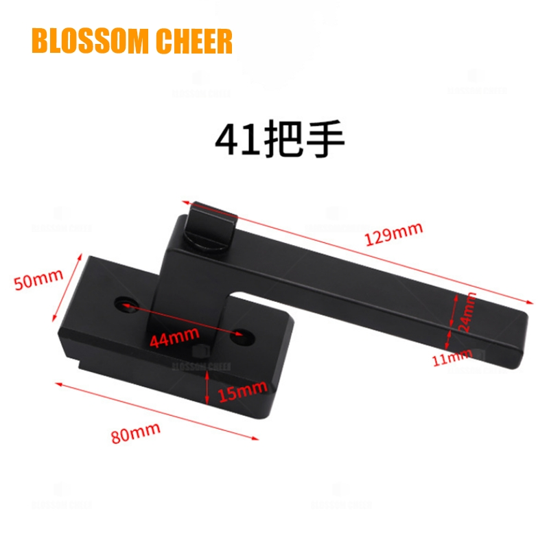 Sleek Modern Black Aluminium Glass Door Lock for Interiors