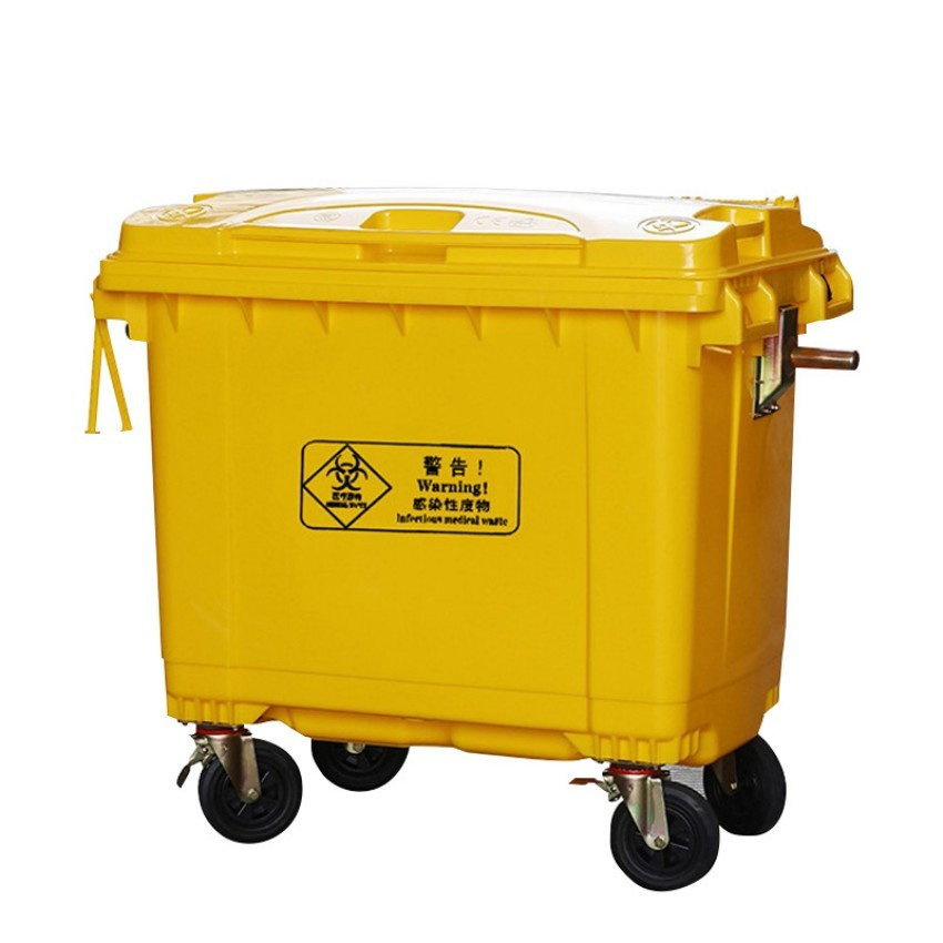 OEM 360L plastic wheel Trailer-mounted stainless steel garbage container waste bin